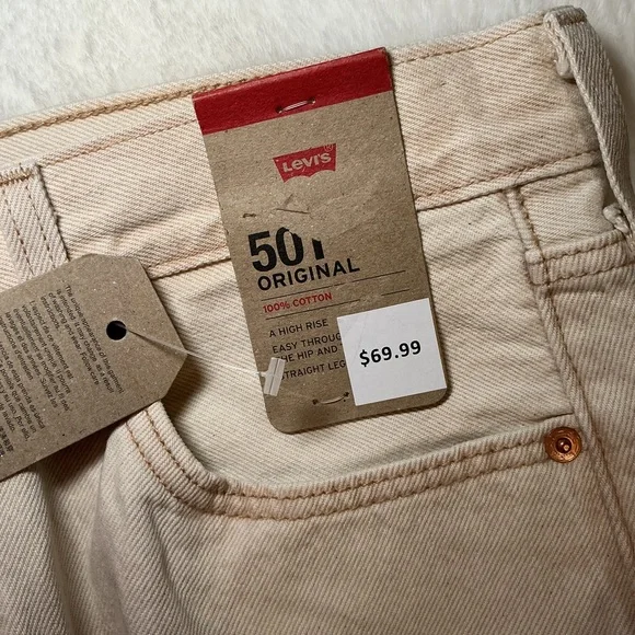 Levi's 501 Beige Jeans - Picture 8 of 10